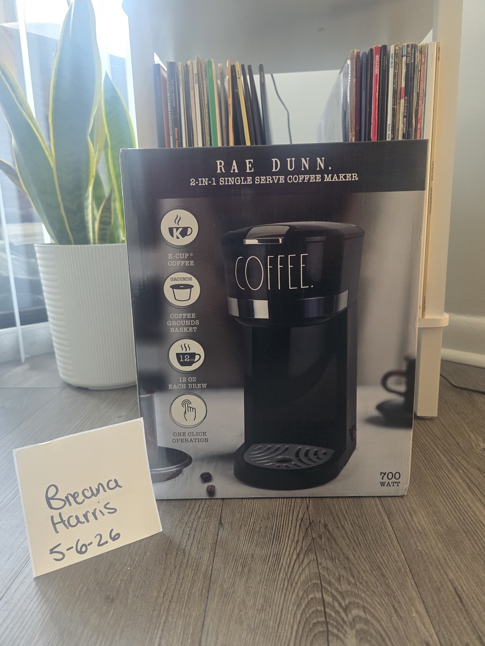 NEW Rae Dunn Black Single-Serve Coffee Maker with 'COFFEE.' Lettering